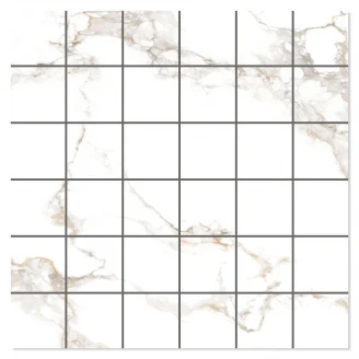 Marmor Mosaik Klinker Luar Vit Polerad 30x30 (5x5) cm